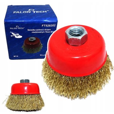 Brass-Plated Cup Brush for Steel 75mm