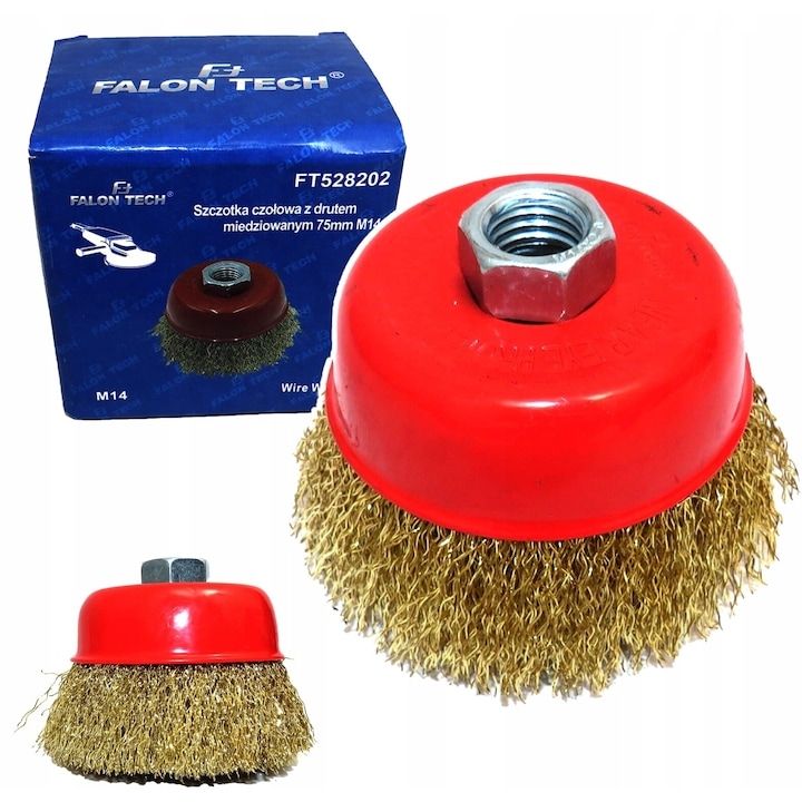 Brass-Plated Cup Brush for Steel 75mm