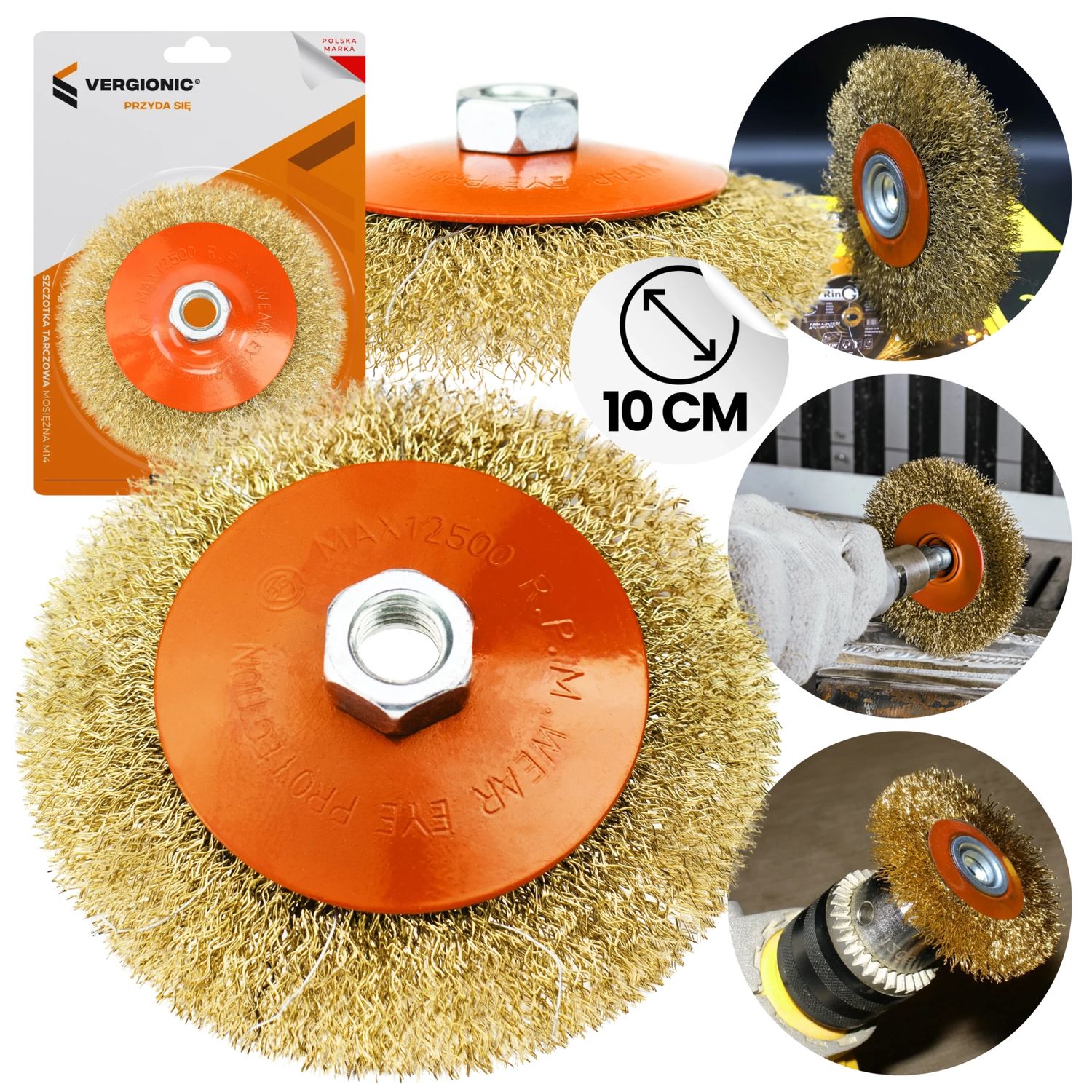 Brass disc brush M14