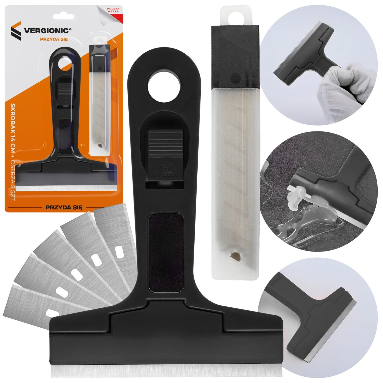 Scraper 14 cm and 6 blades
