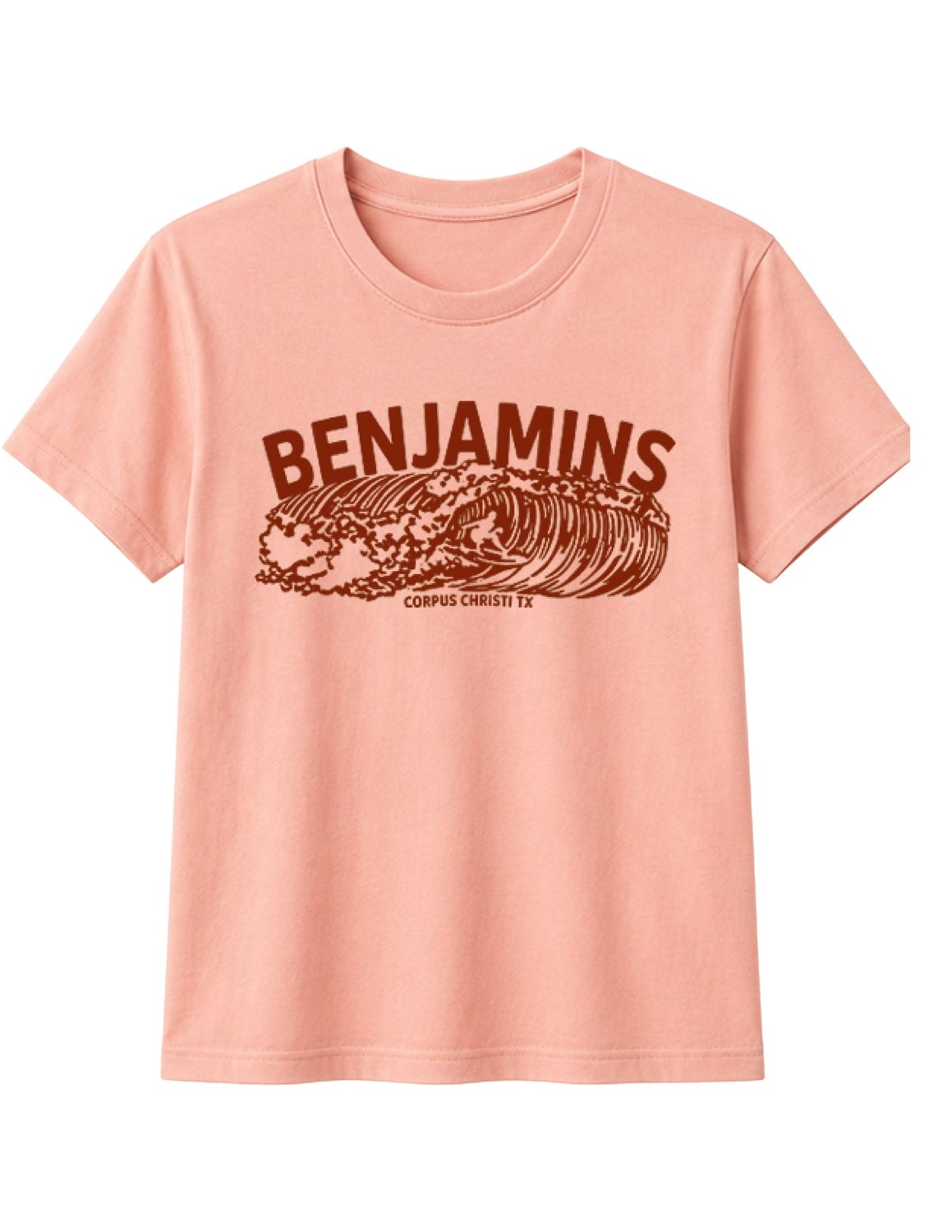 BENJAMINS WAVE TEE, Color: PEACH, Size: S