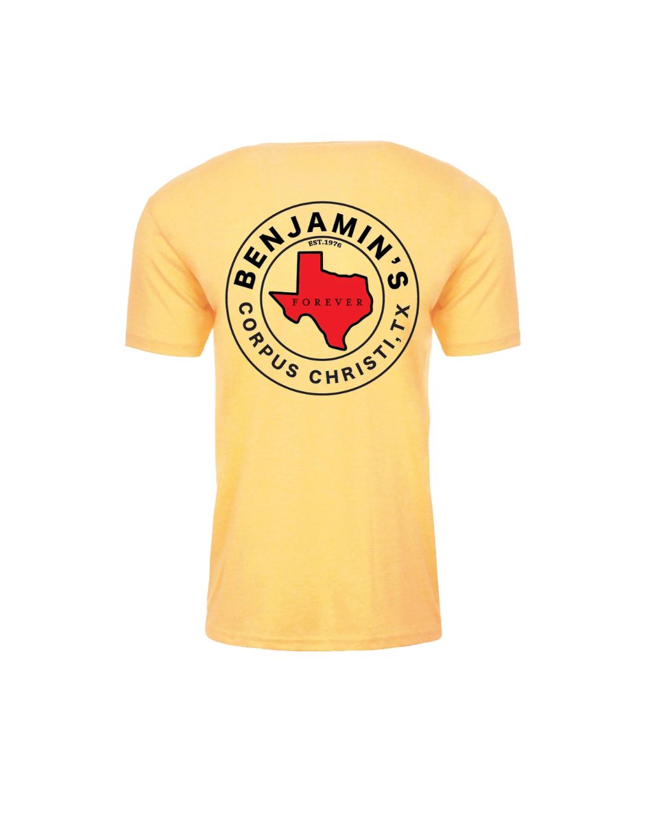 BENJAMINS TEXAS  FOREVER TEE, Color: BANANA, Size: 2XL