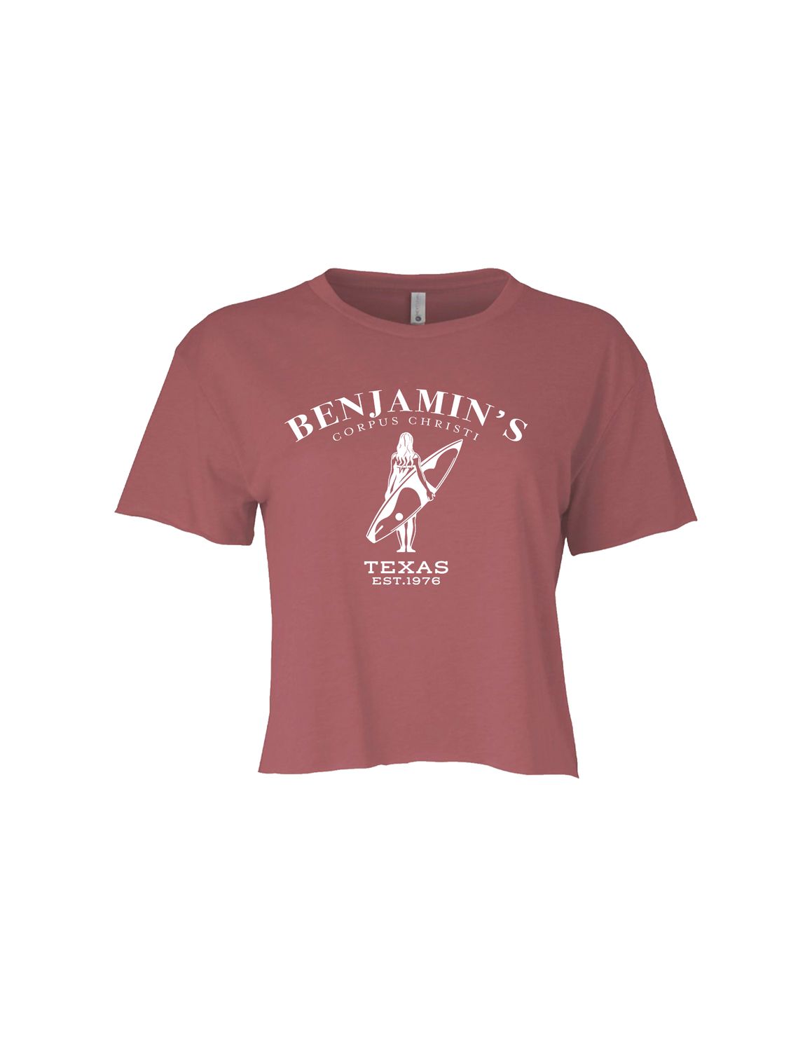 BENJAMINS SURF CHICK CROPPED TEE, Color: SMOKED PAPRIKA, Size: S
