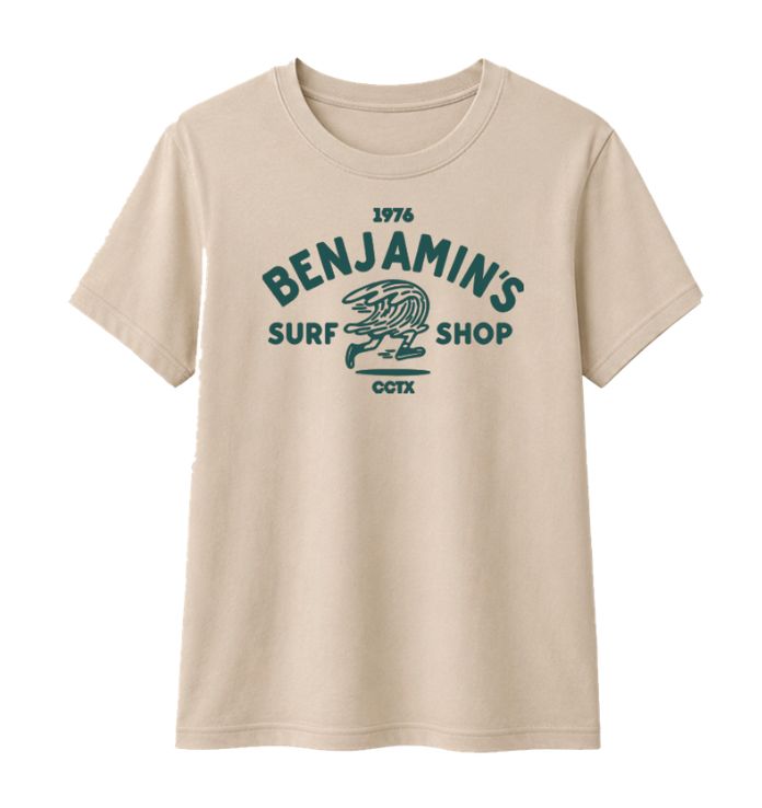 BENJAMINS RUNNING WAVE TEE, Color: NATURAL, Size: S