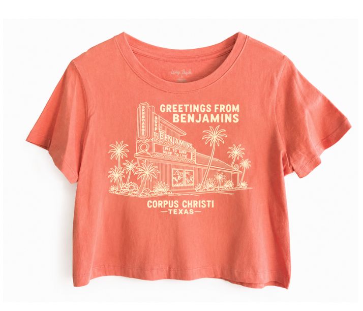 BENJAMINS CROP MARQUEE TEE