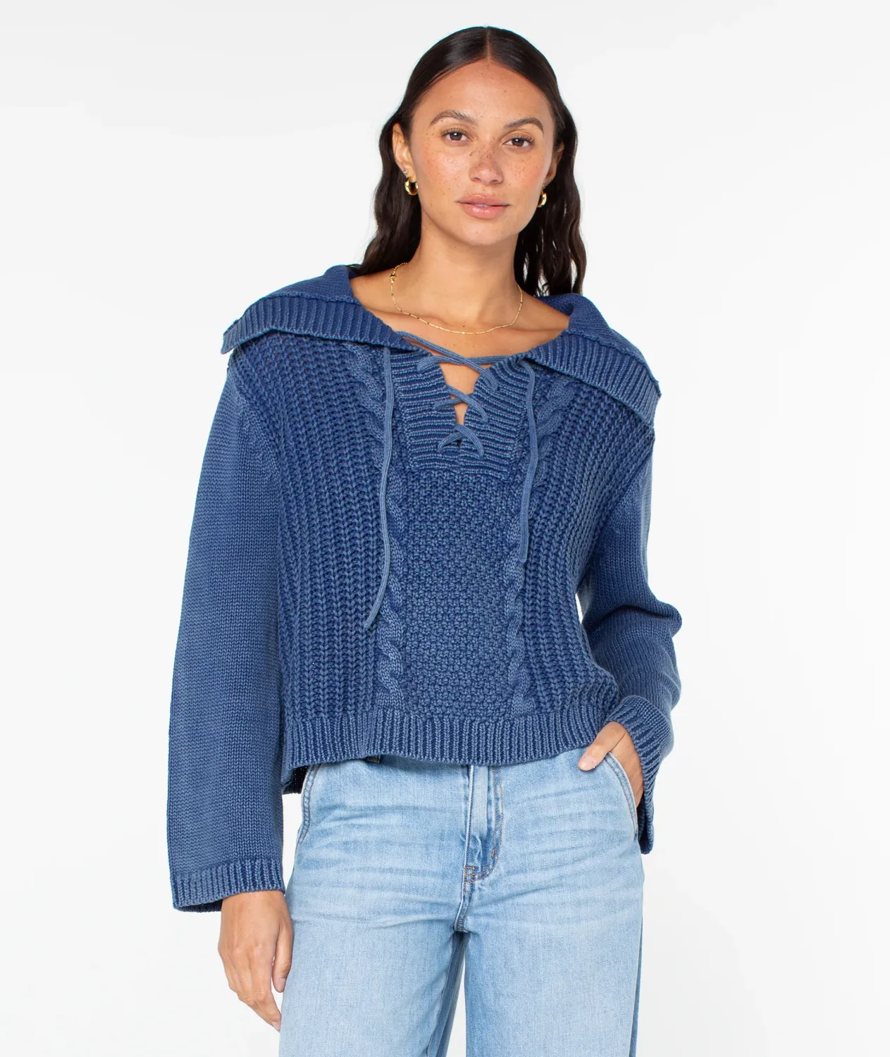 ROXY FAIR WINDS SWEATER, Color: MAZZARINE BLUE, STYLE NUMBER: RW09243A5D00, Size: XS