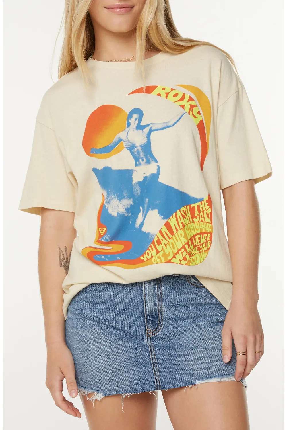 ROXY SALT SOUL GRAPHIC TEE, Color: EGRET SALT, STYLE NUMBER: RZ71391AB5HX, Size: XS