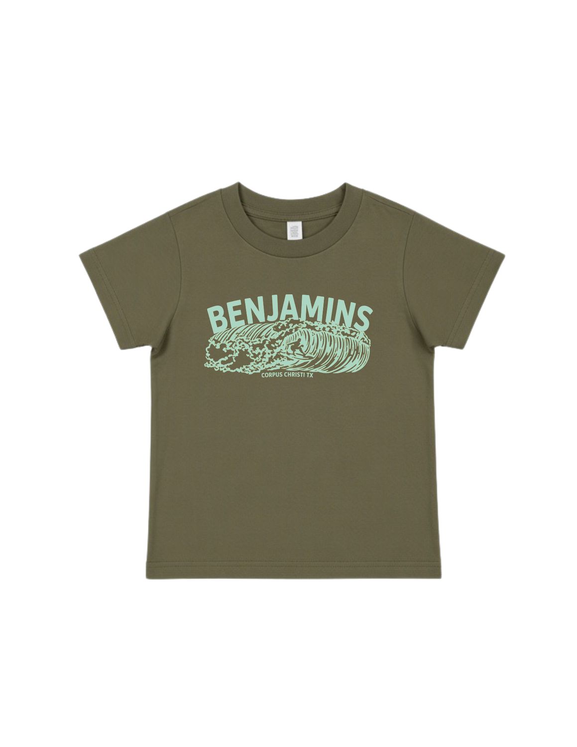 BENJAMINS WAVE TODDLER TEE, Color: OLIVE, Size: 2T