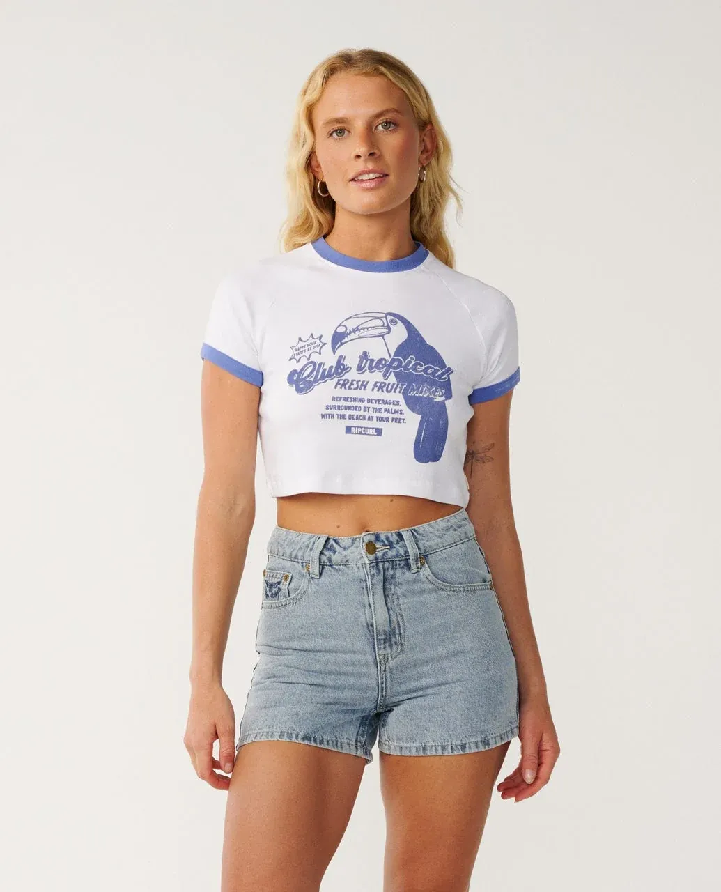 RIP CURL BOSSA NOVA BABY TEE, Size: SMALL