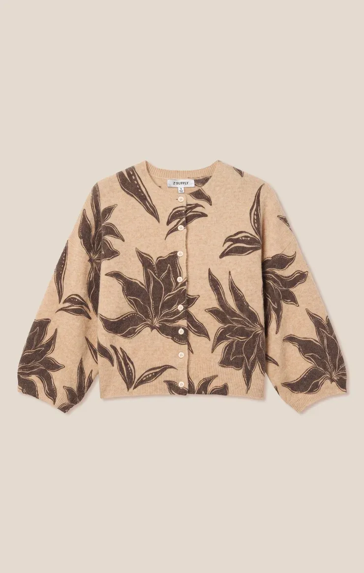 Z SUPPLY VALOR FLORAL CARDIGAN, Color: SOFT ECRU, Size: XS