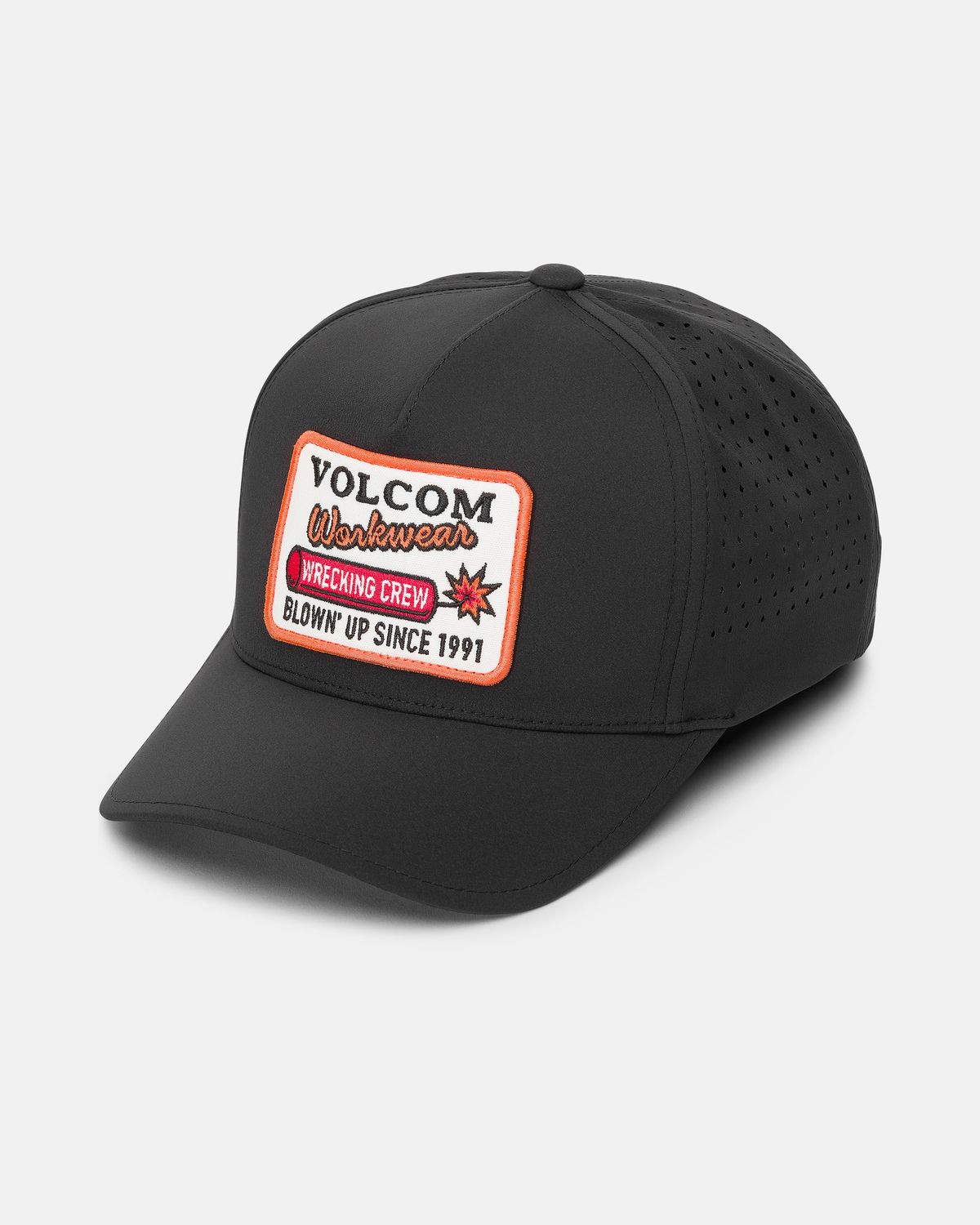 VOLCOM WRECKER WORKWEAR VENT ADJUSTABLE HAT, Color: BLACK, STYLE NUMBER: D5542600