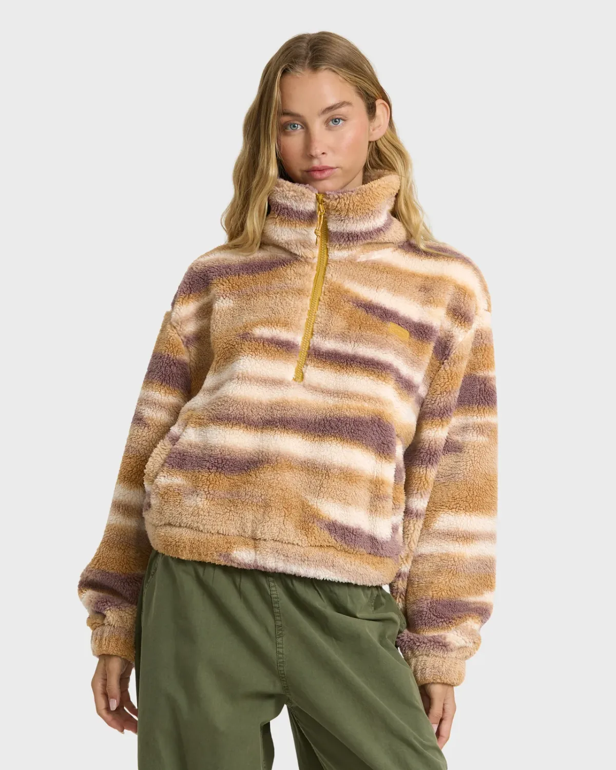 BILLABONG BARRA SHERPA HALF ZIP SWEATSHIRT, Size: S