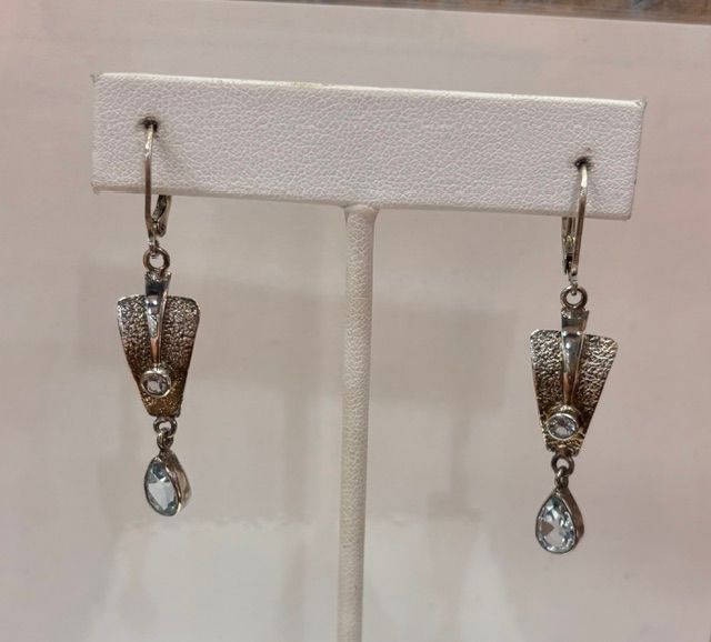 SS0353-Designer Earrings : Blue Topaz