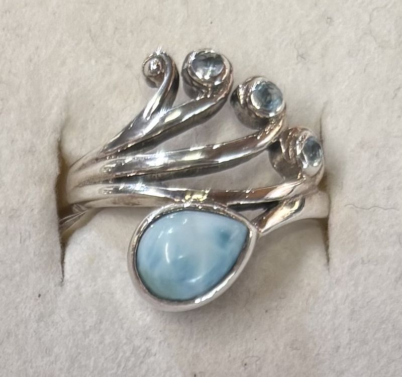 BJ0069-Larimar &amp; BT Ring