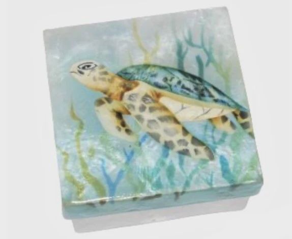 KU0161 - Capiz Box : Sea Turtle