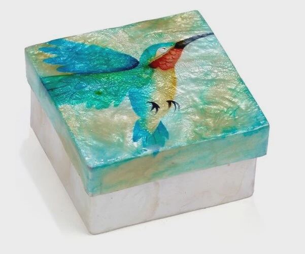 KU0179 - Capiz Box : Hummingbird