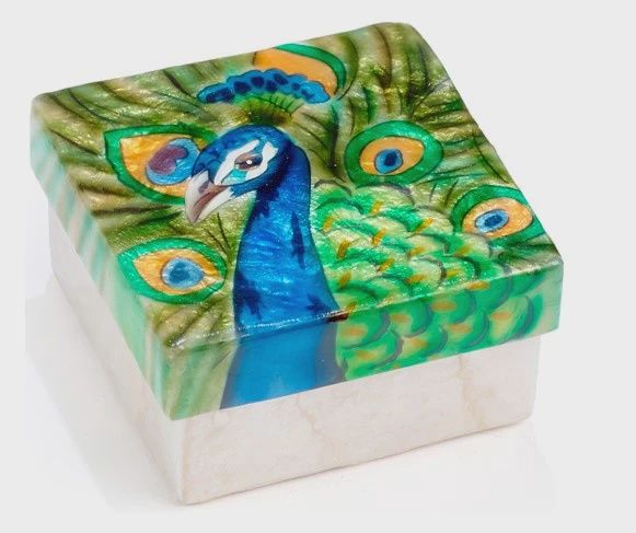 KU0185 - Capiz Box : Peacock