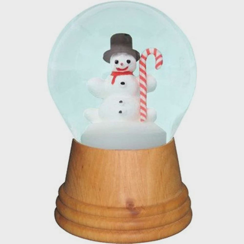 AT0229-Globe : Snowman Wood - 5 in H