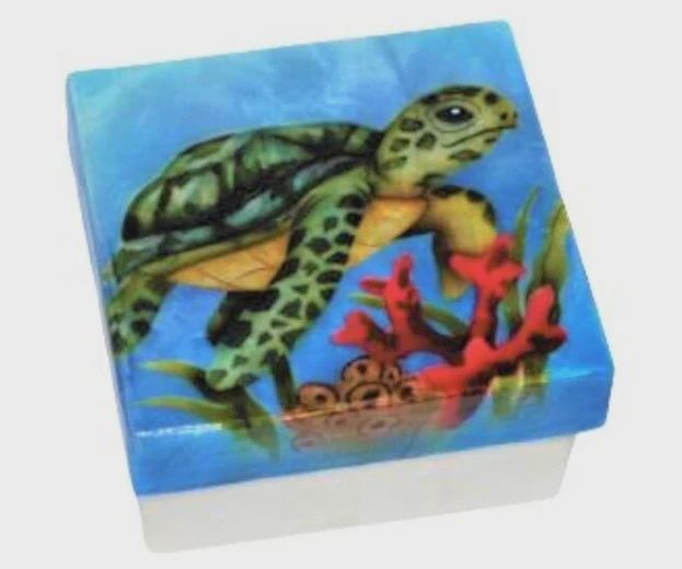 KU0157 - Capiz Box : Sea Turtle