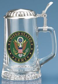 MC1515-Glass Stein : Military Stein w/ Lid