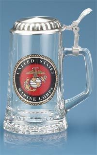 MC1323-Glass Stein : Military Stein w/ Lid