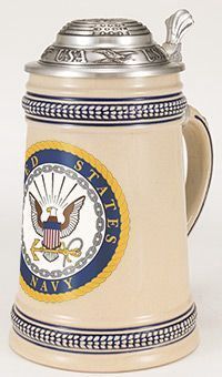 MC1812-Stoneware : Military Stein w/ Lid