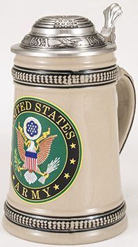 MC1810-Stoneware : Military Stein w/ Lid