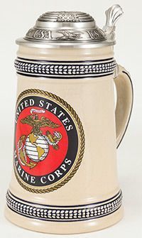 MC1814-Stoneware : Military Stein w/ Lid
