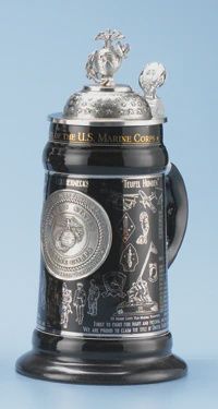 MC1102-Stoneware : Military Stein w/ Lid