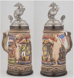 MC1881-Stoneware : Military Stein w/ Lid