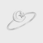 WG0625-SS Moon Ring, Size: 5