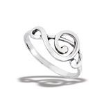 WG0631-SS Musical Clef Ring, Size: 5