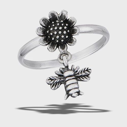 WG0048-SS Bee Ring, Size: 6
