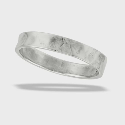WG0042-SS Hammered Band Ring, Size: 6