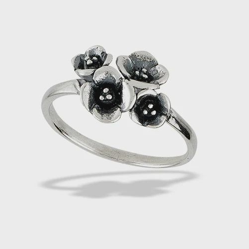 WG0047-SS Flower Bouquet Ring, Size: 6
