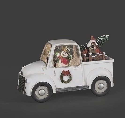 RO1400 - Lantern: White Truck With Snowman