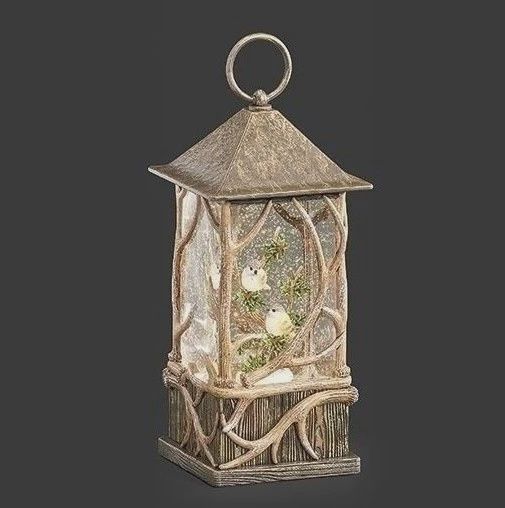 RO1403 - Lantern: Lighted Swirl Birds on Branch