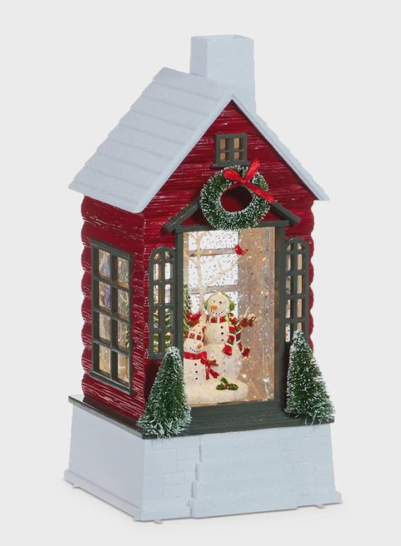 RI0271 - Lantern: Snowman in Cabin