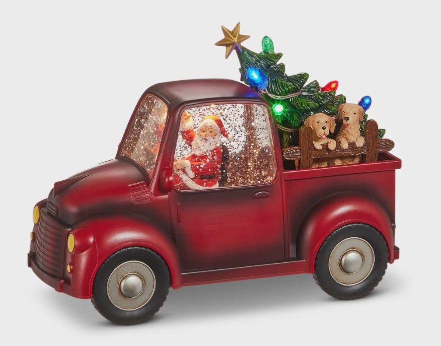 RI0262 - Lantern : Santa and Dog in Truck