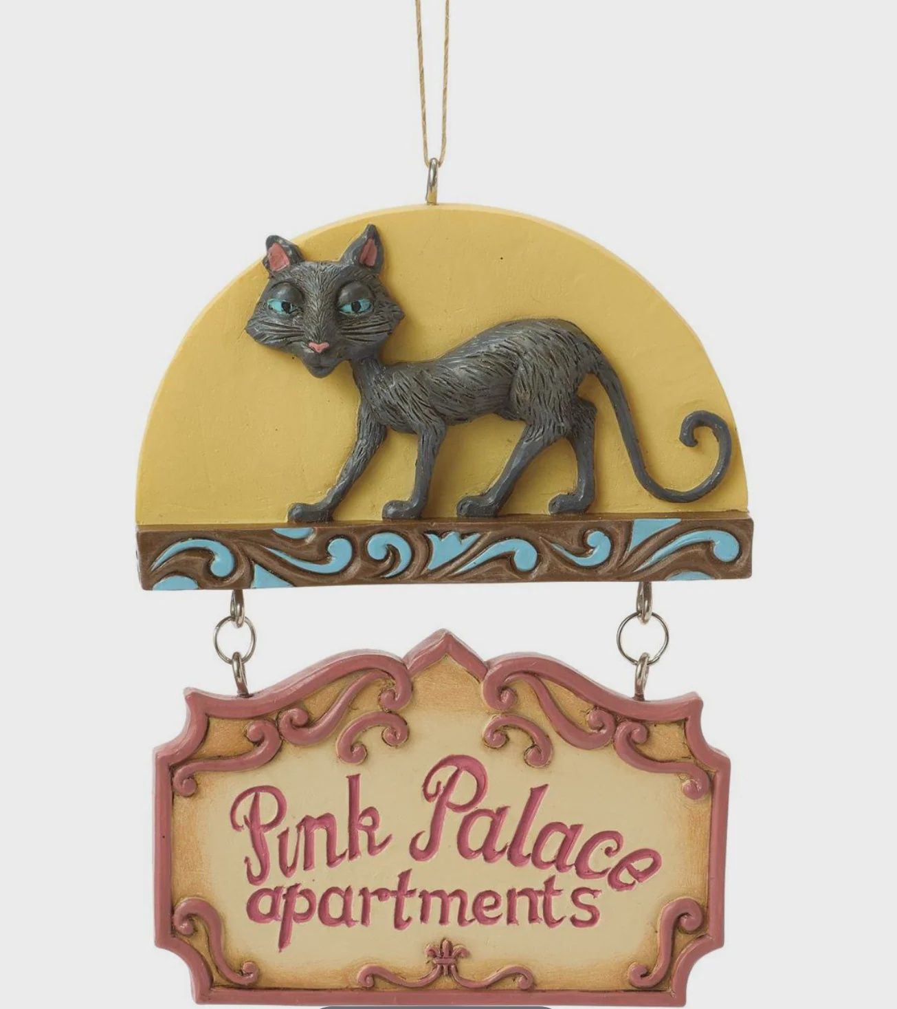 EP8471-JS CORALINE : Black Cat on Pink Palace Sign HO