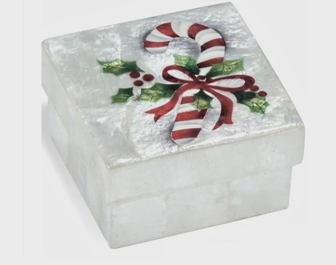 KU0176 - Capiz Box : Candy Cane