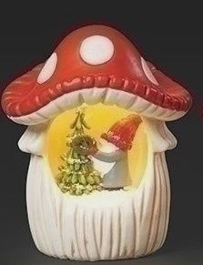 RO1287-Waterglobe : Gnome, Style: Gnome Decorating Christmas Tree