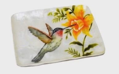 KU0182-Capiz Tray : Hummingbird