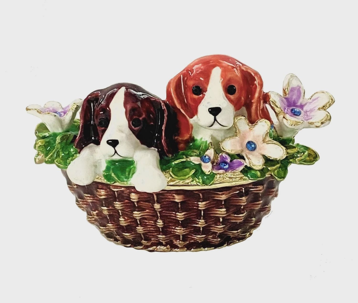 KU0135-Puppies in Basket : 2-1/4x2