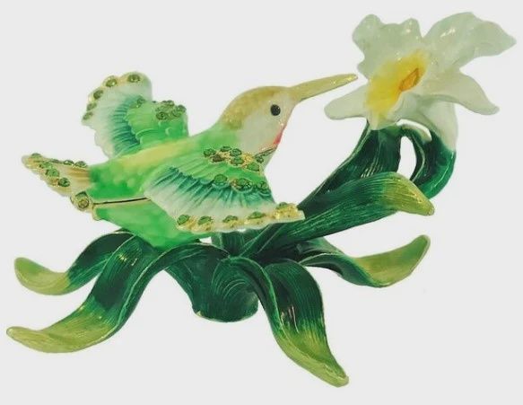 KU0196 - Hummingbird w/ Flower : 5x3-1/2