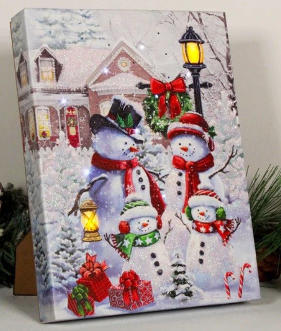 GD0083-LED Canvas : CHRISTMAS Snowman