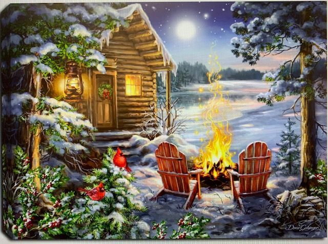 GD0066-LED Canvas : CHRISTMAS Lakeside