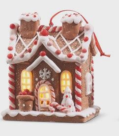 RI0219-Gingerbread House Ornaments, Style: A- 2 Chimney
