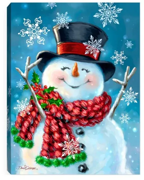GD0011-LED Canvas : CHRISTMAS Snowman