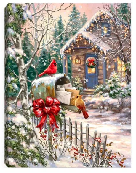 GD0014-LED Canvas : CHRISTMAS Cardinals